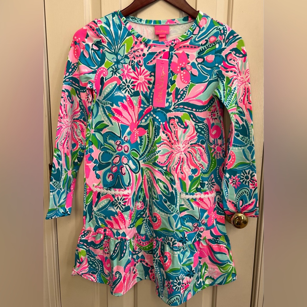 Lilly Pulitzer Kids Floral Dress in Pink and Blue
